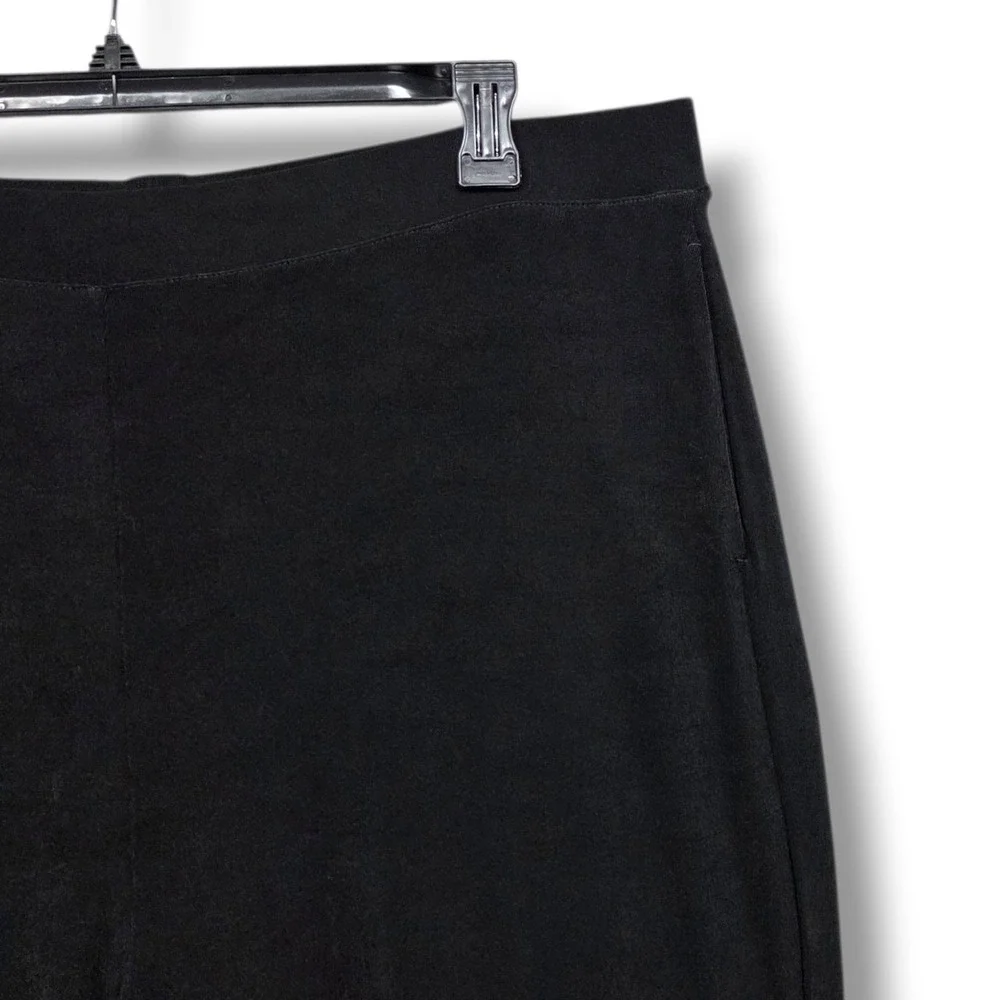 Chicos Travelers Wide Leg Pocket Pants Womens XL Black High Rise